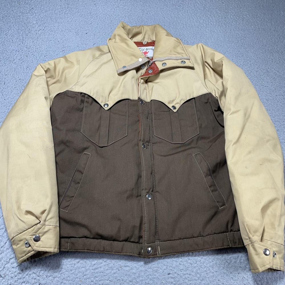 Vintage Field & Stream Jacket‎ Mens 40 Long Brown Tan Western Quilted Canvas